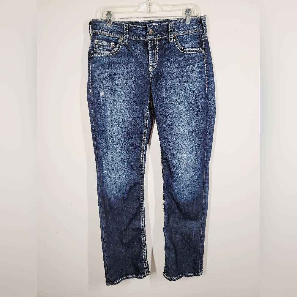 Silver Suki Straight Dark Wash Jeans, Size 32